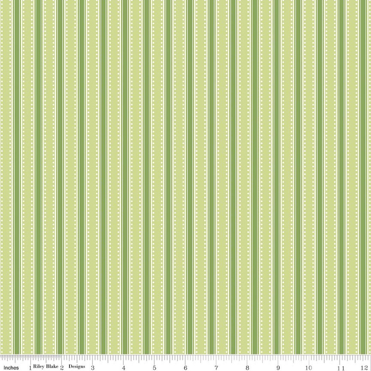 Hydrangeas the Garden Ticking Stripes Green Pearl Jennifer Bosworth Riley Blake Designs Cotton Fabric RB-CPL16834-GREEN