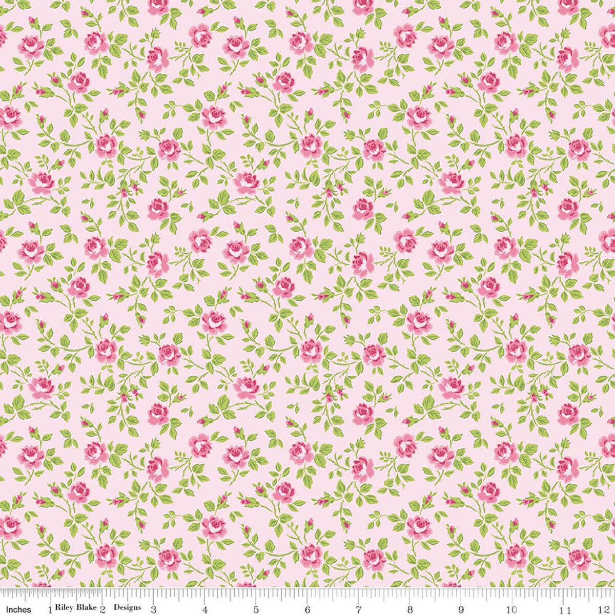 Hydrangeas the Garden Tossed Floral Pink Jennifer Bosworth Riley Blake Designs Cotton Fabric RB-C16832-PINK