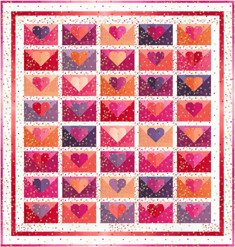 I Heart Ombre Metallic Kit Love Letters 54"x57" V and Co. Vanessa Christenson Moda