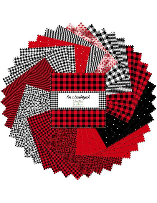 I’m a Lumberjack 5" Squares Karat Gems Wilmington Prints Cotton Fabric