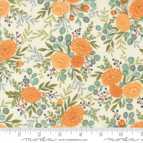 I Love Fall Most of All Floral Warm White Deb Strain Moda Fabrics Cotton Fabric MD-56141-11