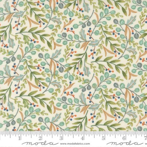 I Love Fall Most of All Leaves & Berries Warm White Deb Strain Moda Fabrics Cotton Fabric MD-56143-11