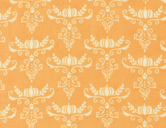 I Love Fall Most of All Pumpkins & Vines Damask Light Pumpkin Orange Deb Strain Moda Fabrics Cotton Fabric MD-56146-12