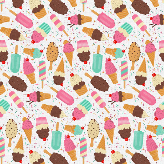 Ice Cream Dream Ice cream Toss Multi Paintbrush Studio Cotton Fabric PBS-120-25496
