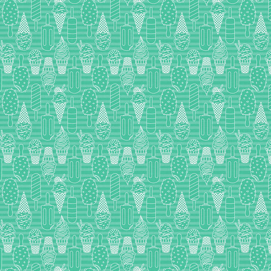 Ice Cream Dream Tonal Ice Cream Blue Paintbrush Studio Cotton Fabric PBS-120-25500