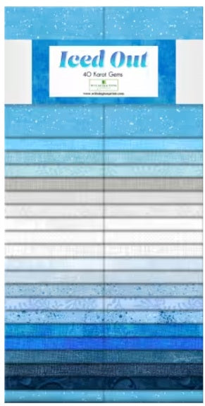 Iced Out 2.5" Strips Karat Gems 40 pcs Wilmington Prints Cotton Fabric WP-507-166-507