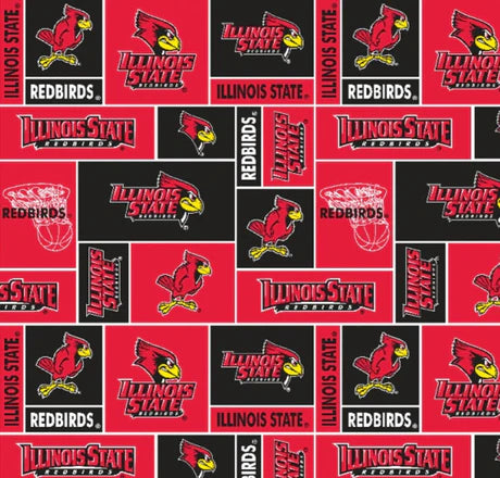 Illinois State Redbirds NCAA College Block Sykel 58" FLEECE Fabric