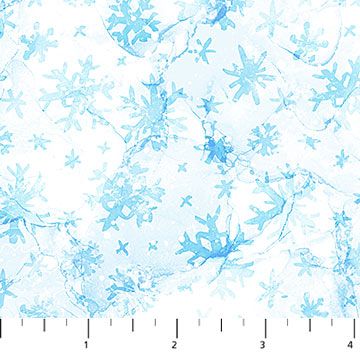 Illuminations Snowflakes Light Blue Deborah Edwards and Melanie Samra Northcott Cotton Fabric