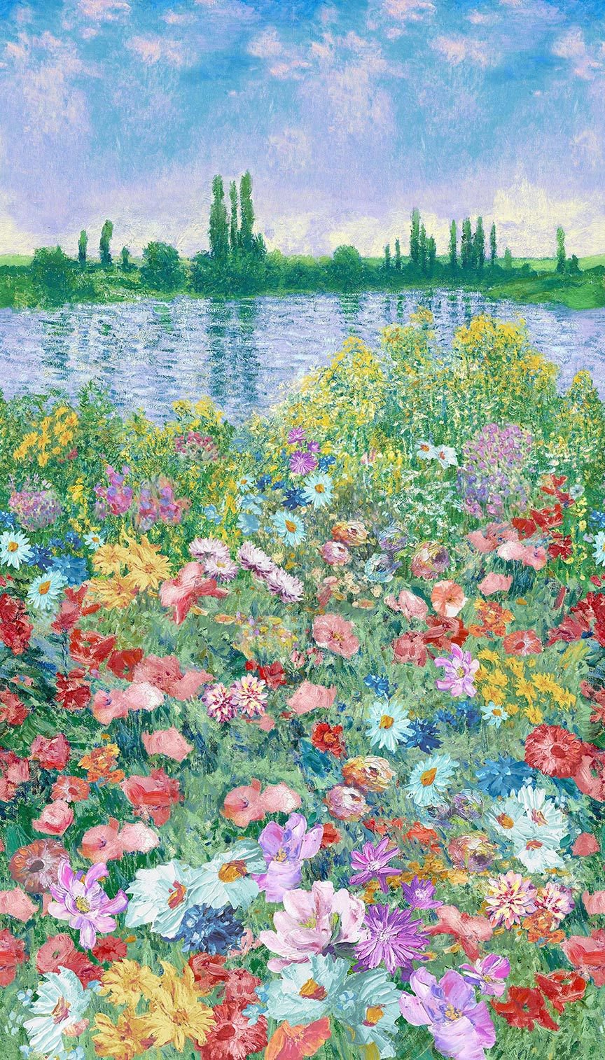 Impression Artistic Floral Panel 24" Timeless Treasures Cotton Fabric TT-PANEL-CD4190-MULTI