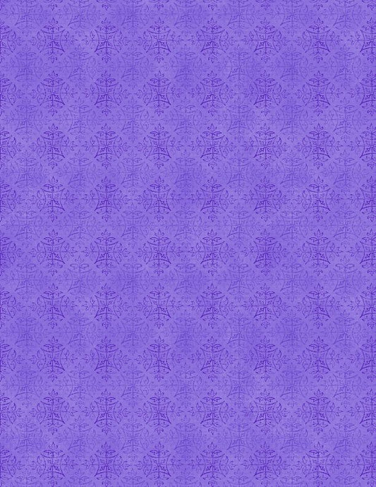 In Bloom Medallions Purple Nancy Mink Wilmington Prints Cotton Fabric