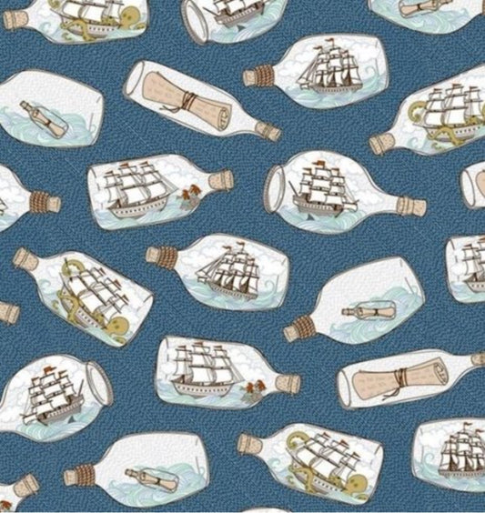 In Deep Ship Blue Quilting Treasures Cotton Fabric