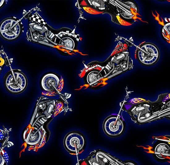 In Motion Classic Bikes Motorcycles Elizabeth's Studio Cotton Fabric | US Fabric Shop