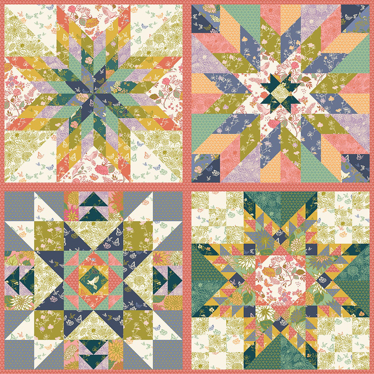 In the Garden Garden Stars Panel 42” x 42" Jennifer Moore Windham Cotton Fabric