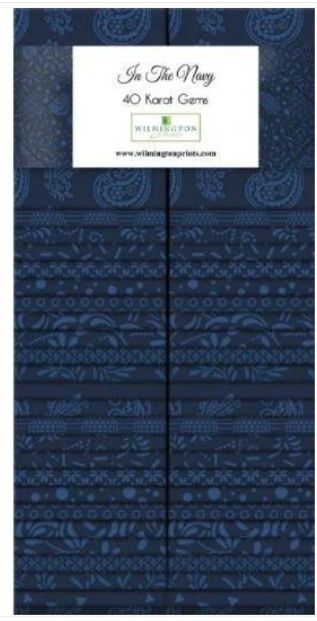 In the Navy Essentials Karat Gems 2.5" Strips 40 pcs Wilmington Prints Cotton Fabric WP-842-31-842