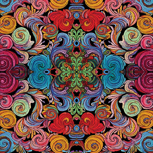 Incandescent Bouquet Multi Paula Nadelstern Benartex Cotton Fabric BE-16785-99