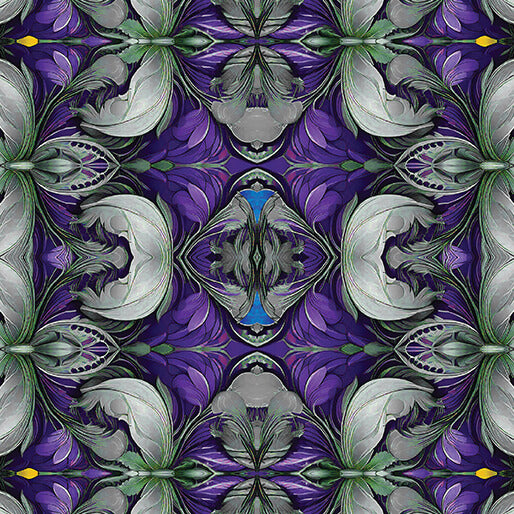 Incandescent Jewel Box Purple Multi Paula Nadelstern Benartex Cotton Fabric BE-16783-66