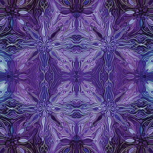 Incandescent Reflections Amethyst Purple Paula Nadelstern Benartex Cotton Fabric BE-16786-65