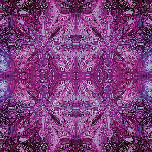 Incandescent Reflections Fuchsia Pink Purple Paula Nadelstern Benartex Cotton Fabric BE-16786-25