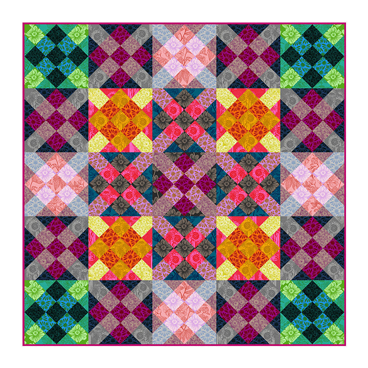 Indelible Digital Quilt Tops Anna Maria Parry Northcott Fabric NC-PTNAMT011