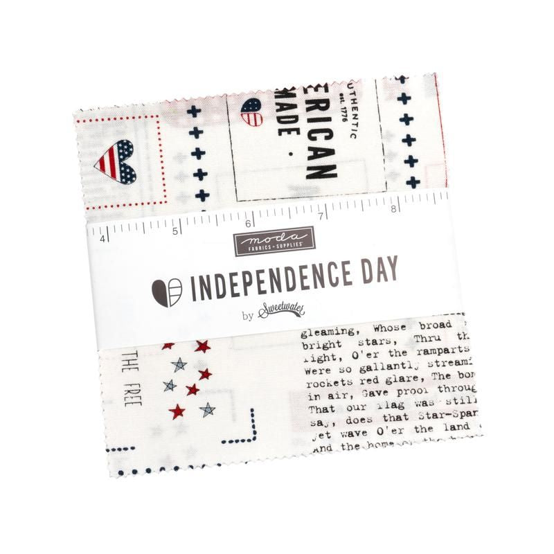 Independence Day 5" Squares Charm Pack 42 pcs Sweetwater Moda Fabrics Cotton Fabric MD-55720PP