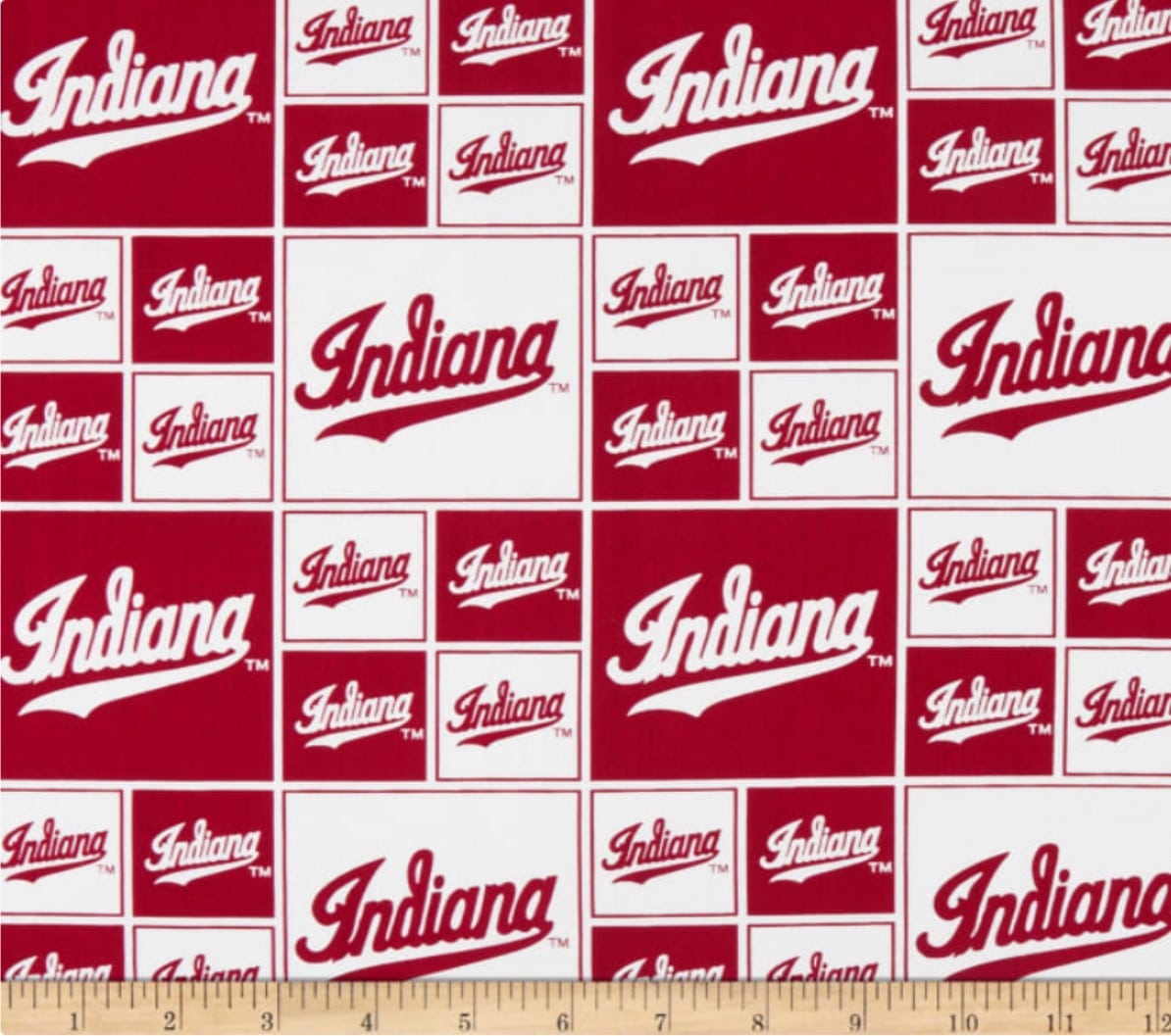 Indiana Hoosiers NCAA College Box Sykel Cotton Fabric