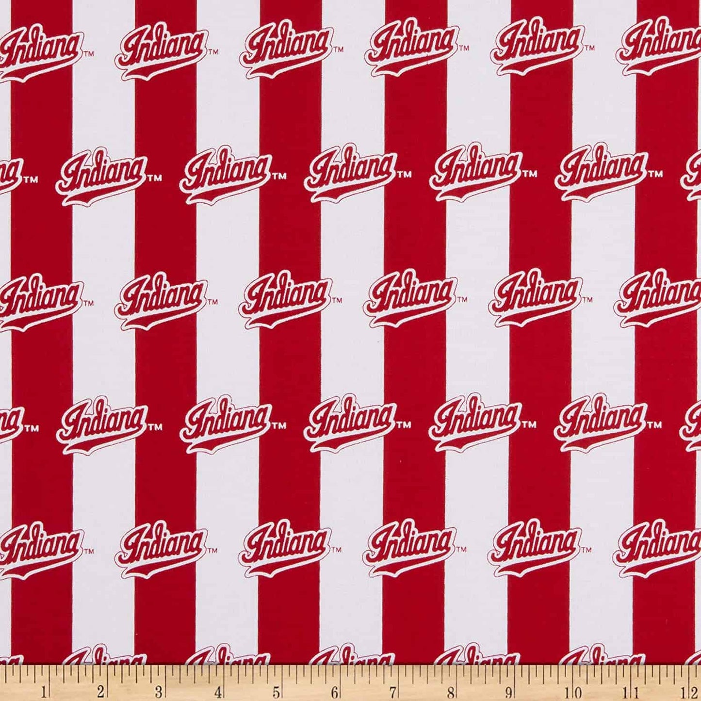 Indiana Hoosiers NCAA Classic Stripe Design Sykel Cotton Fabric