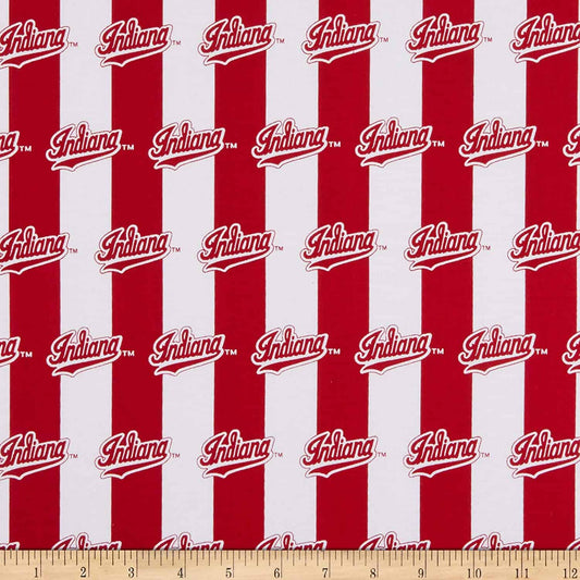 Indiana Hoosiers NCAA Classic Stripe Design Sykel Cotton Fabric