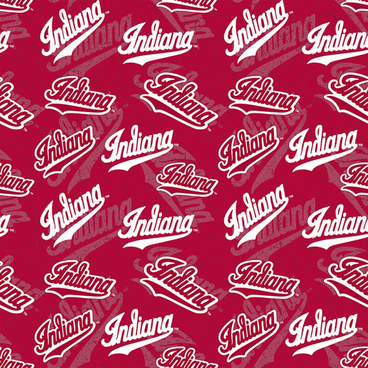 Indiana Hoosiers NCAA College Tone on Tone Design Sykel Cotton Fabric