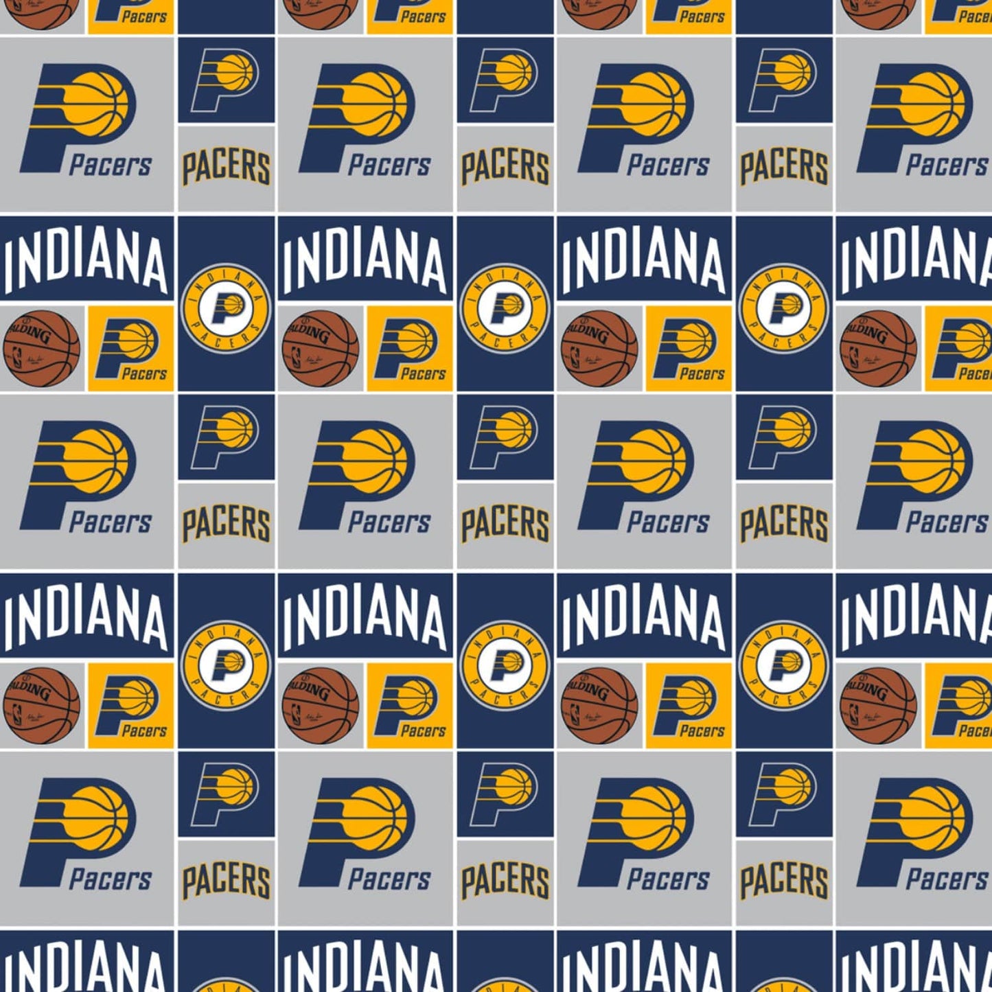 Indiana Pacers NBA Backetball Patch Camelot Cotton Fabric