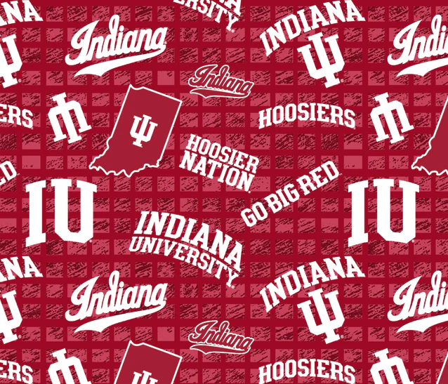 Indiana Hoosiers NCAA College 108" Wideback Allover Sykel Enterprises Cotton Fabric IND-1395