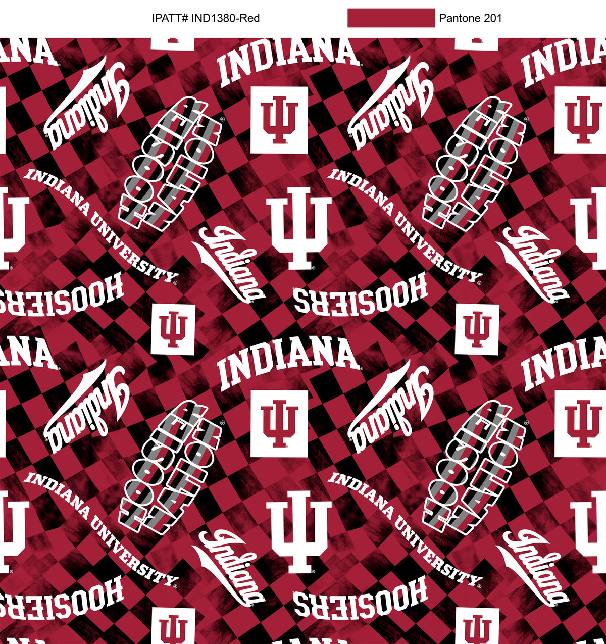 Indiana Hoosiers NCAA College Checks Red Sykel Enterprises Canvas Duck ...