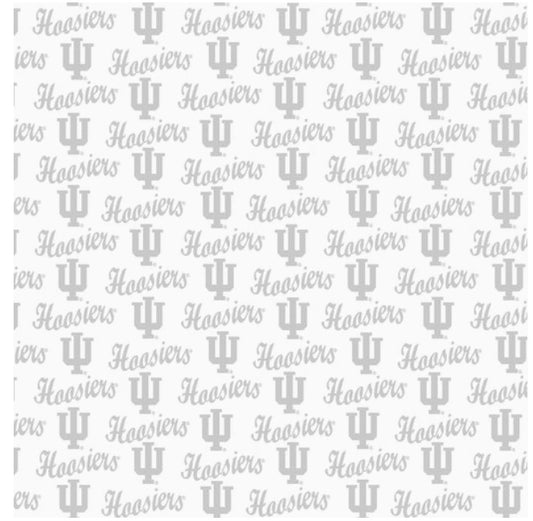 Indiana Hoosiers NCAA College White on White Mini Pigment Print Sykel Enterprises Cotton Fabric IND-1393-W