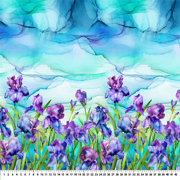 Infatuation Floral Ombre Purple Multi Deborah Edwards and Melanie Samra Northcott Cotton Fabric NC-DP28611-84