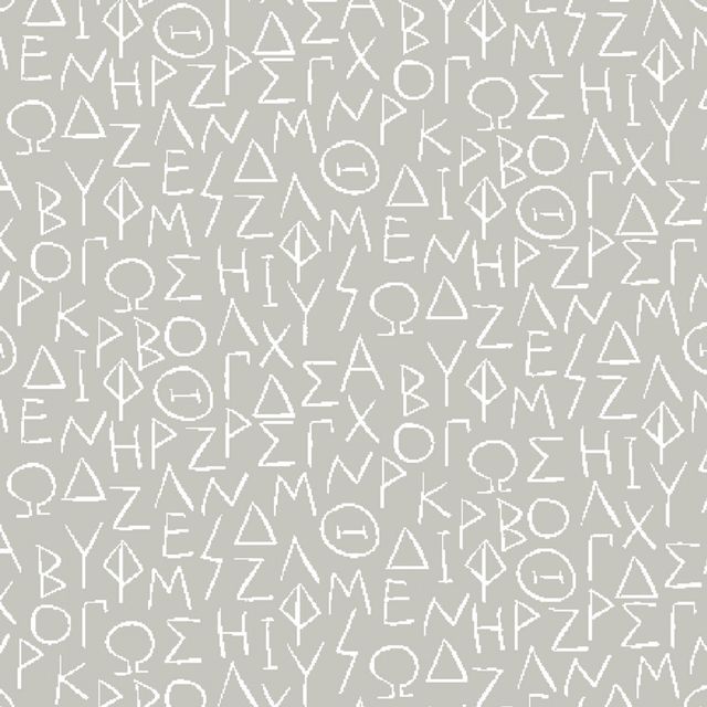 Inkwell Greek Alphabet Scientific Symbols Gray Windham Cotton Fabric