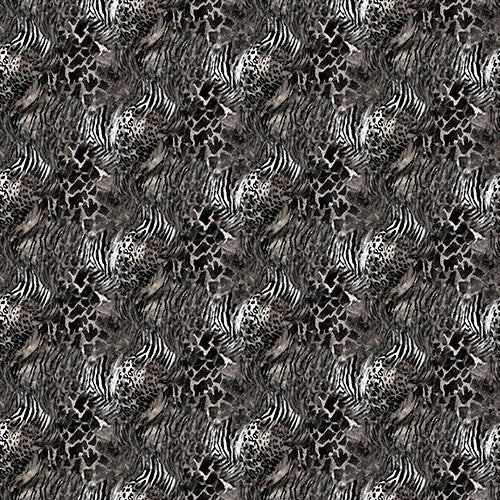 Into the Wild Skins Gray John Keeling 3 Wishes Cotton Fabric