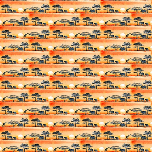 Into the Wild Sunset Safari Multi John Keeling 3 Wishes Cotton Fabric