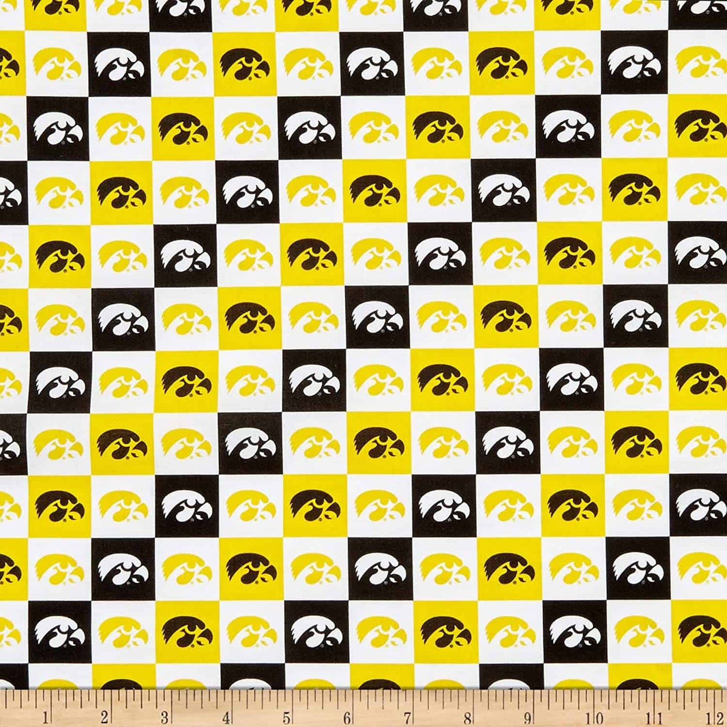 Iowa Hawkeyes NCAA Collegiate Check Sykel Cotton Fabric