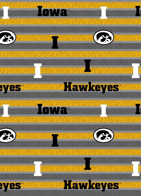 Iowa Hawkeyes NCAA College Polo Stripe Sykel Cotton Quilting