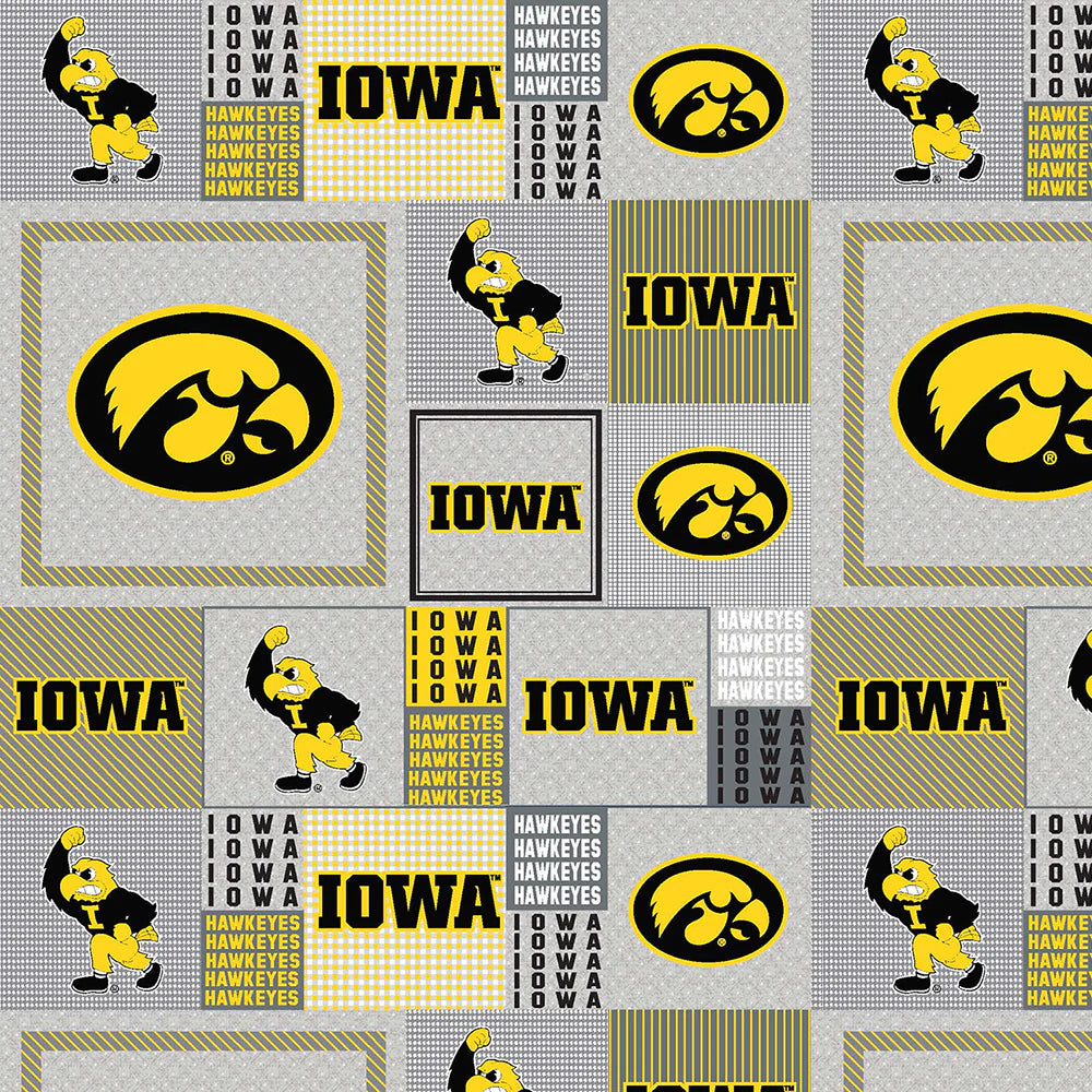 Iowa Hawkeyes NCAA College Block Sykel  58" FLEECE Fabric