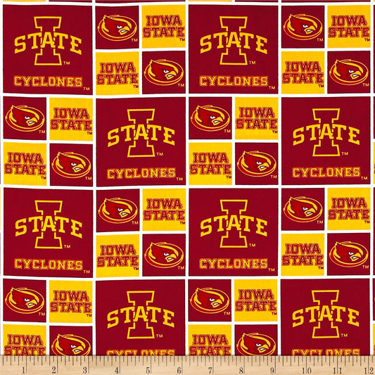 Iowa State University Cyclones NCAA College Box Sykel Cotton fabric