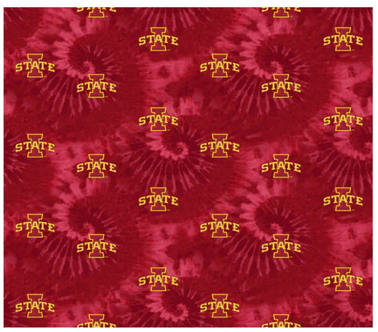 Iowa State Cyclones NCAA College Tie Dye Design Cotton Fabric