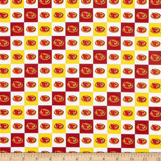 Iowa State Cyclones NCAA Collegiate Check Mini Check Sykel Cotton Fabric