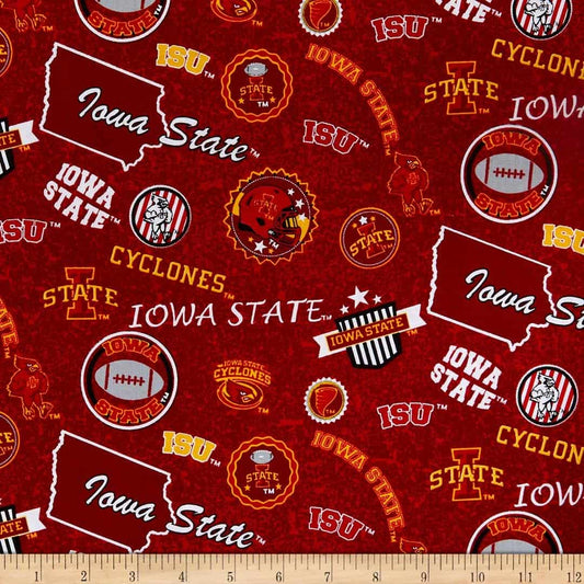 Iowa State Cyclones NCAA College Home State Sykel Cotton Fabric