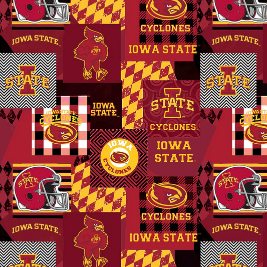 Iowa State Cyclones NCAA College Collegiate Minky Geo Sykel Enterprises Polyester Minky Fabric ISU-1367