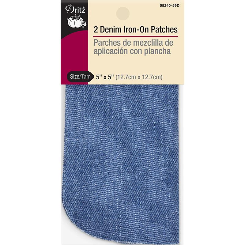 Iron On Denim Patches Faded Blue Dritz DRITZ-55240-59D | US Fabric Shop