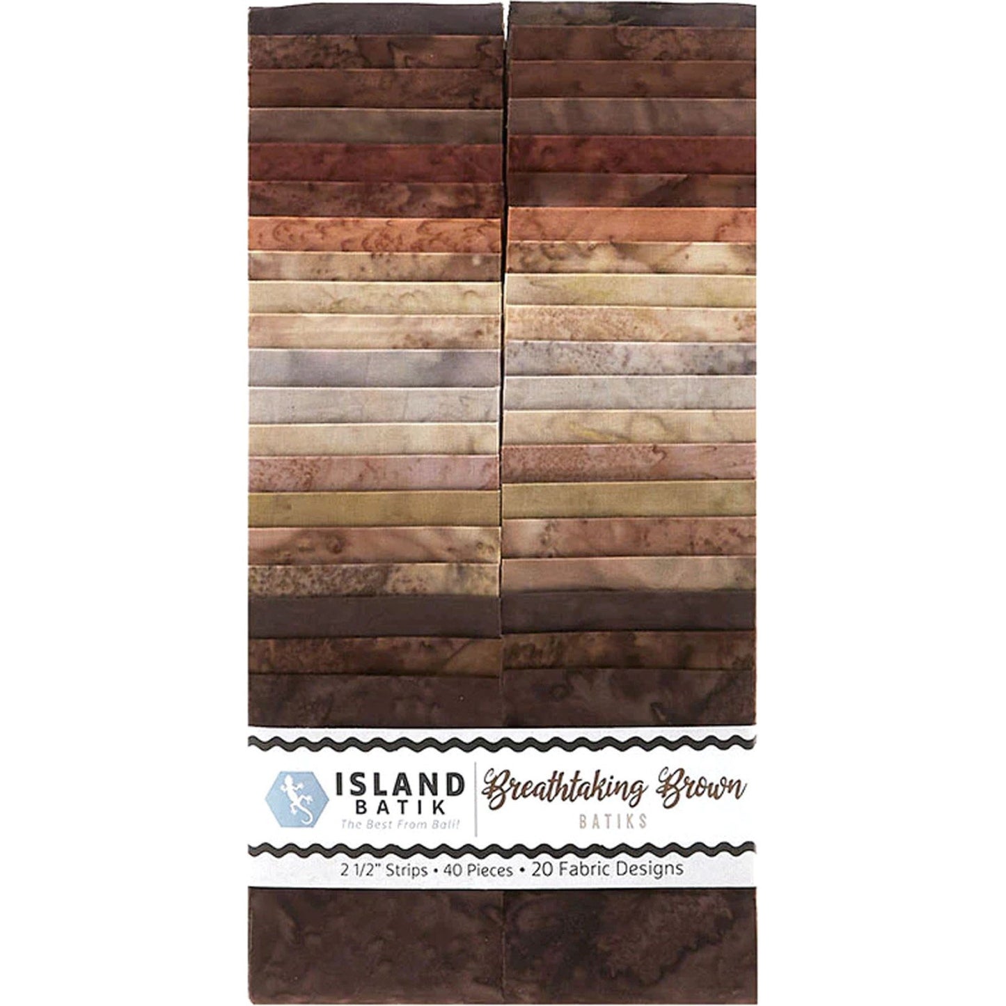 Breathtaking Brown  2.5? Strips Island Batik Fabric