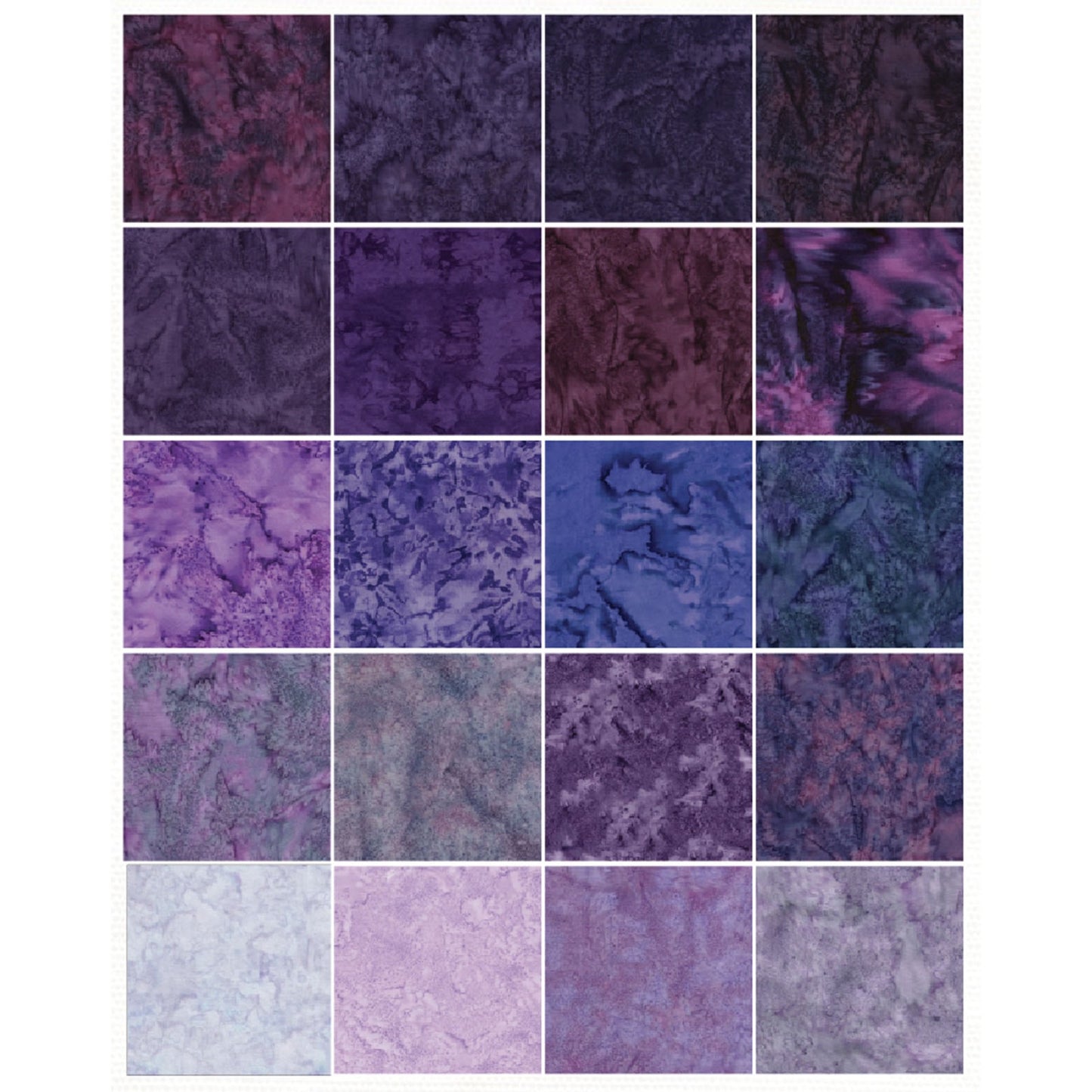 Playful Purple 5" Squares Stamp Island Batik Fabric