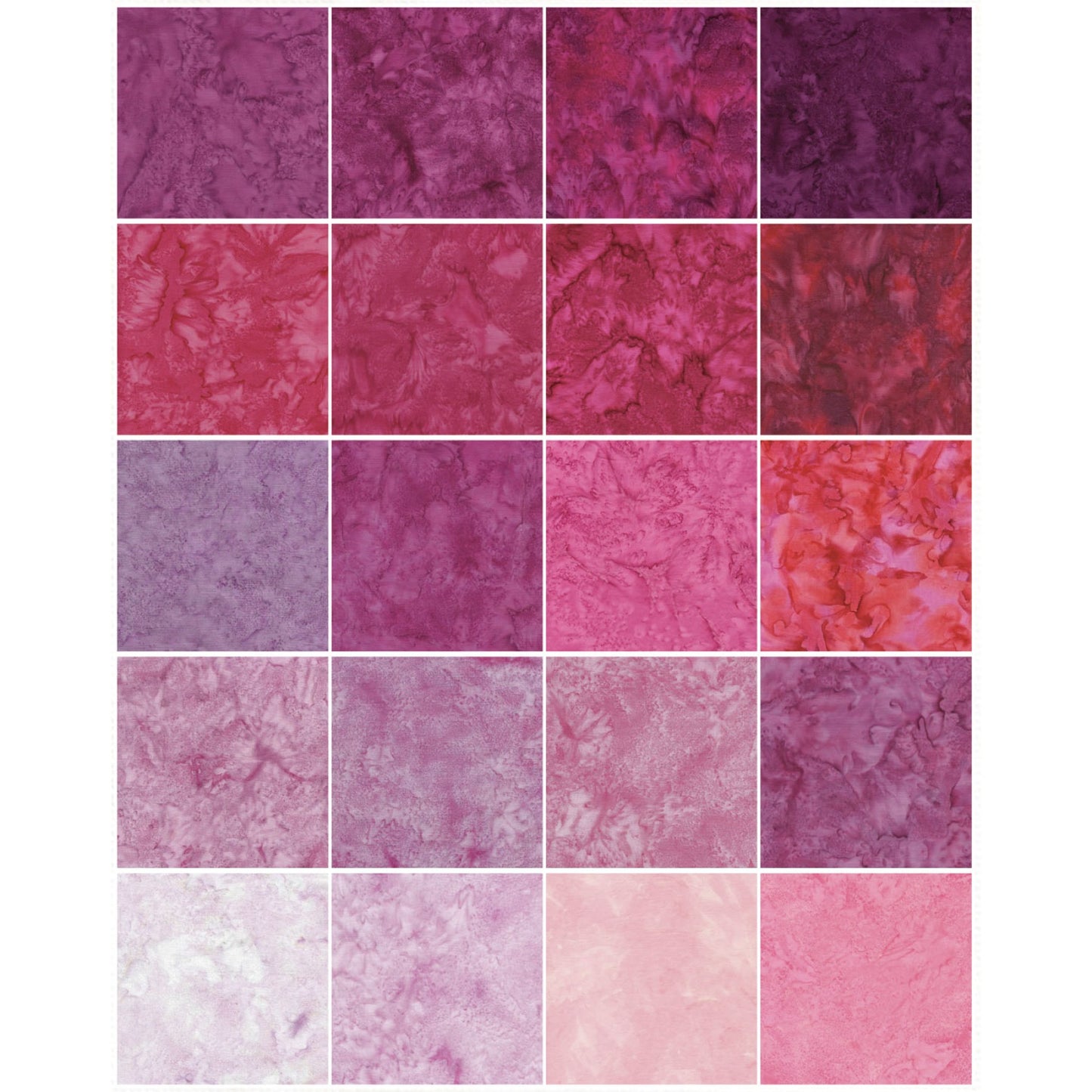 Precious Pink 5" Squares Stamp Island Batik Fabric