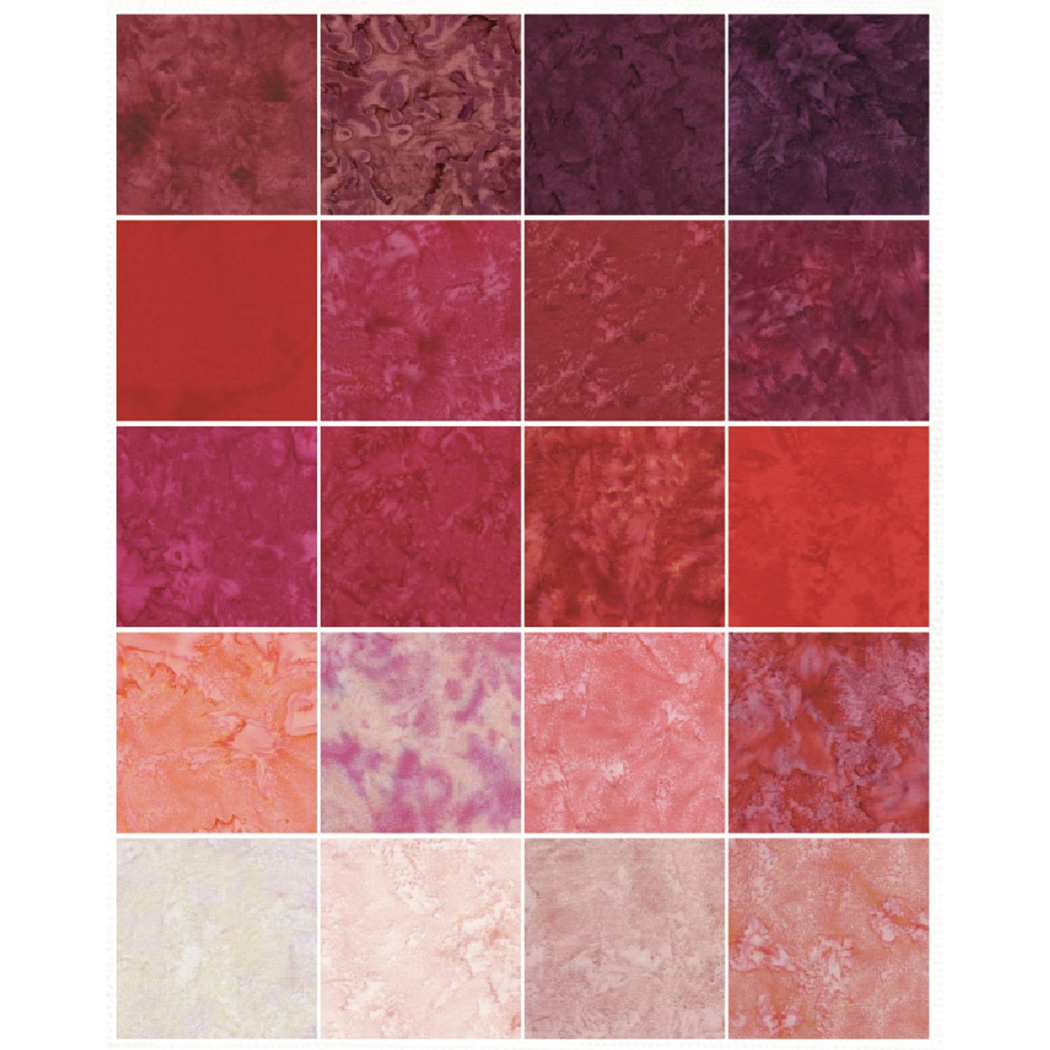 Ravishing Red 5" Squares Stamp Island Batik Fabric IB-CP-ISBBAS-Rar | US Fabric Shop