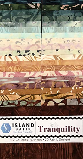 Tranquility 2.5" Strips Island Batik Cotton Fabric